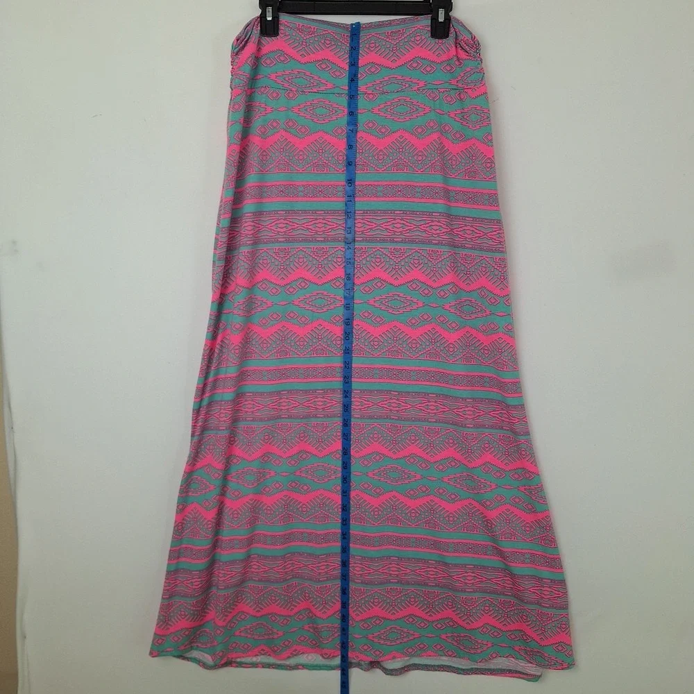 Vintage Tribal Bright Maxi Skirt 1X 34